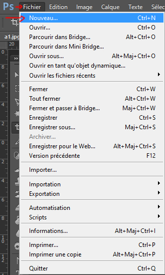 Nouveau document photoshop