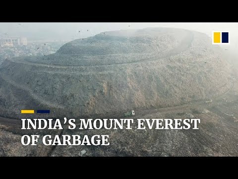 A mountain of garbage in India