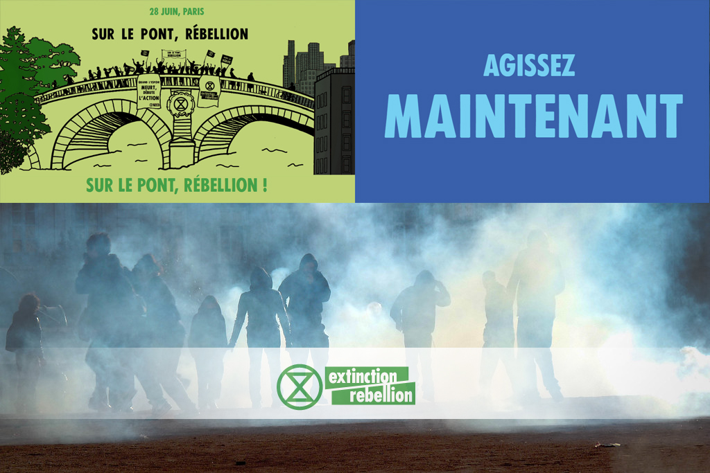 Extinction Rebellion en el puente Sully