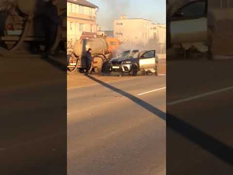 Putting out a BMW fire with sewage
