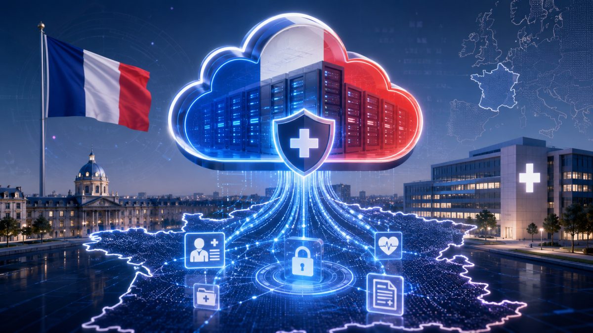 Servers in a data center illustrating the French sovereign cloud for health data