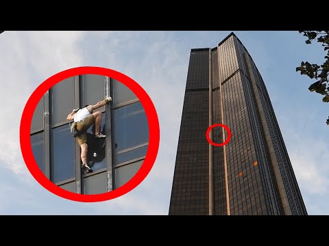 En galning klatrer opp Montparnasse-tårnet