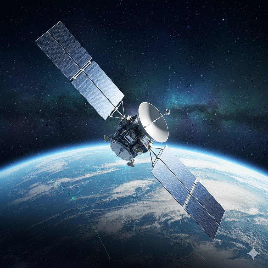 Satélite Sentinel-6B orbitando la Tierra monitoreando los niveles oceánicos y el clima en nombre de Europa